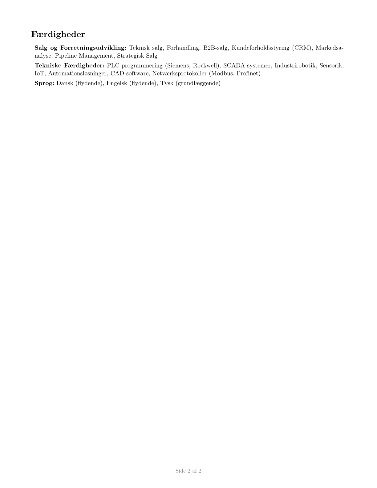 Sales Engineers CV in Danish — page 2