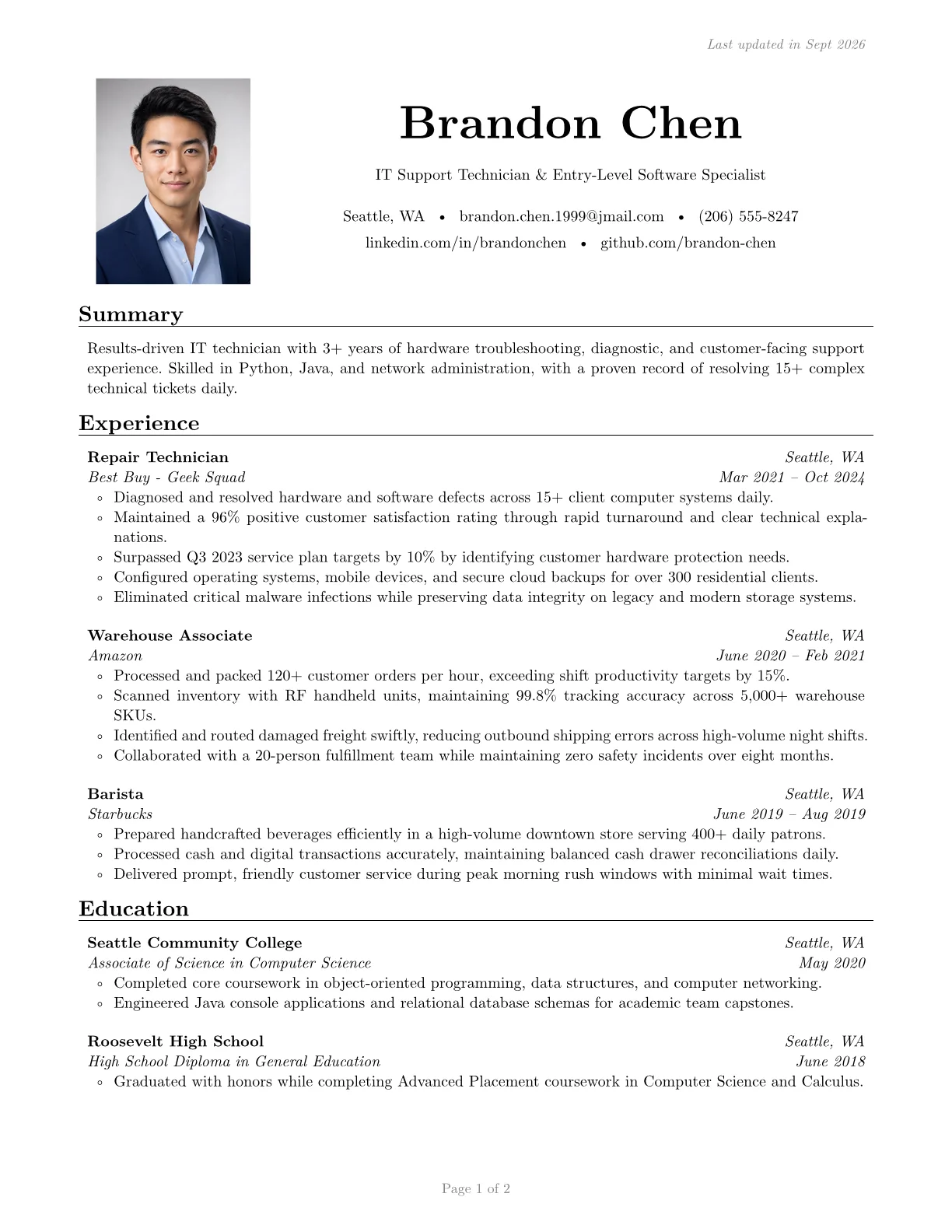 Sb2nov resume template preview