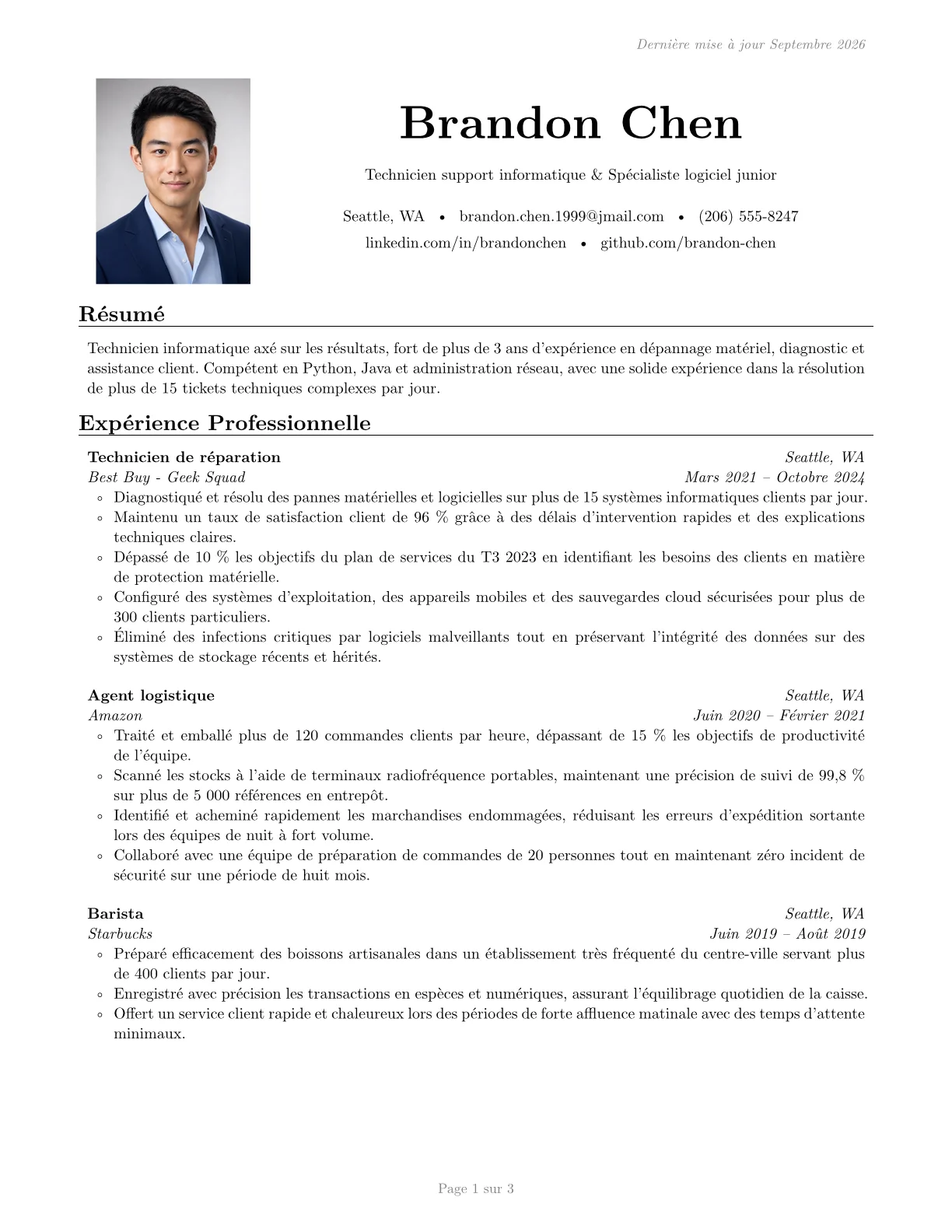 Aperçu du modèle de CV Sb2nov