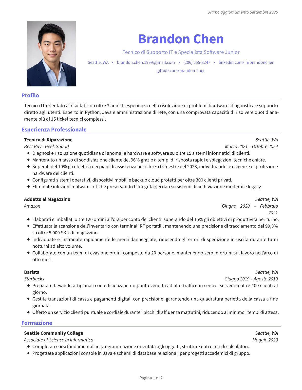 Anteprima del modello di CV Midnight