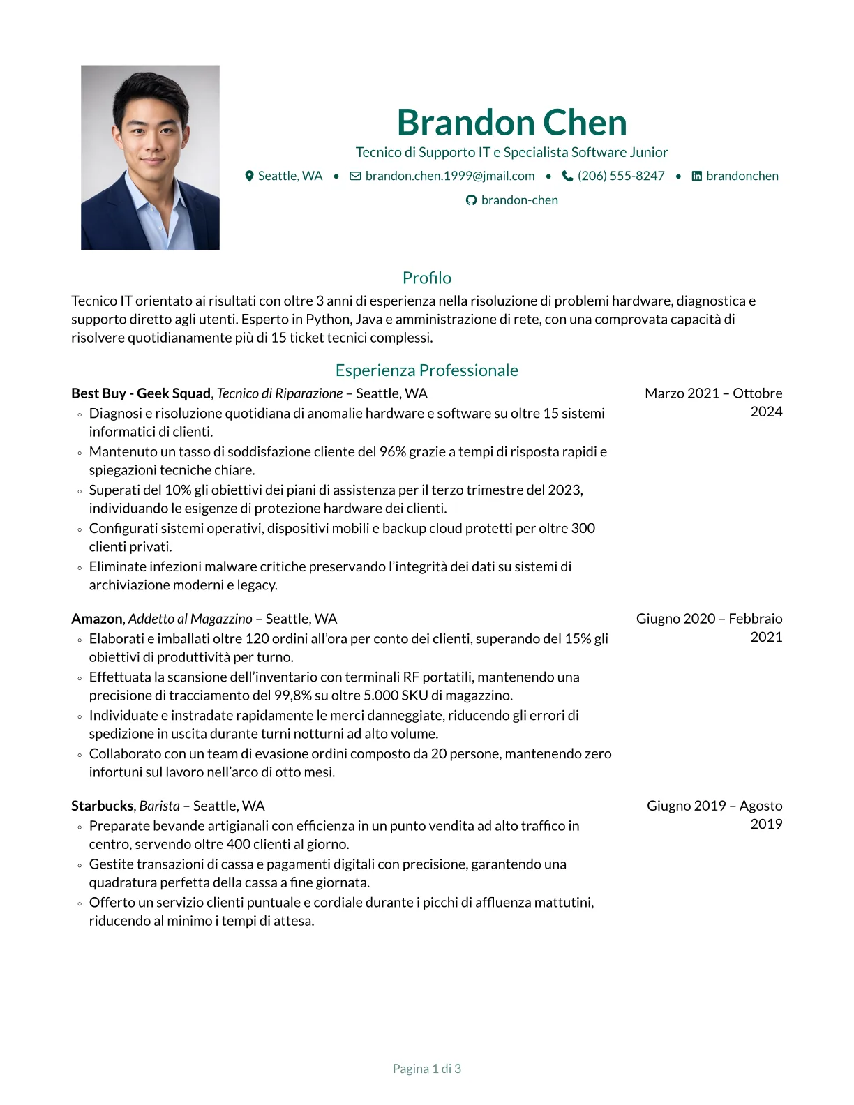 Anteprima del modello di CV Opal