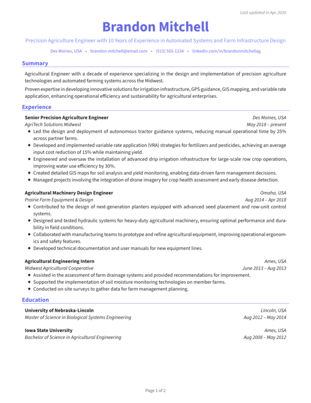 Midnight resume template preview