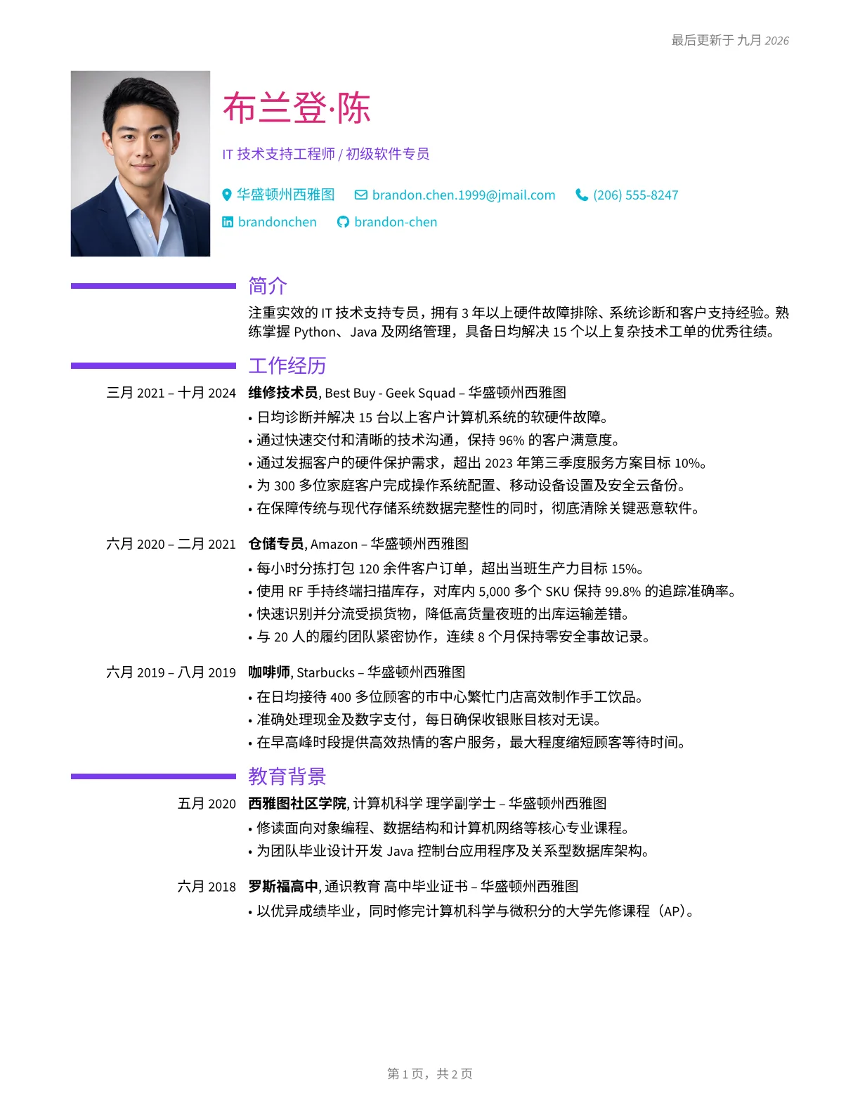 创意简历模板预览