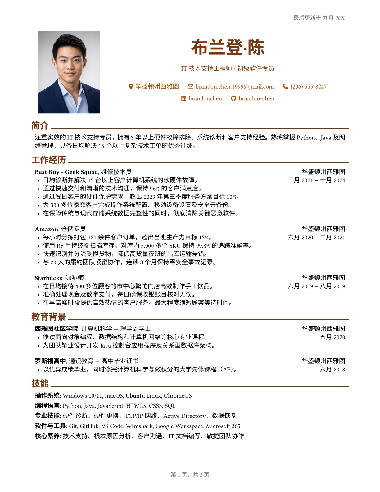 高管简历模板预览